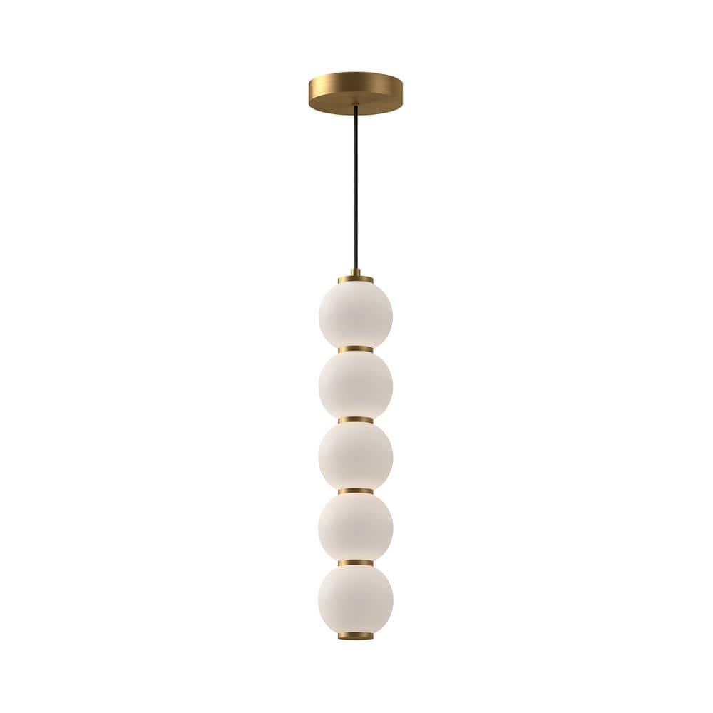 Bijou Elegance Aged Gold LED Globe Pendant Light