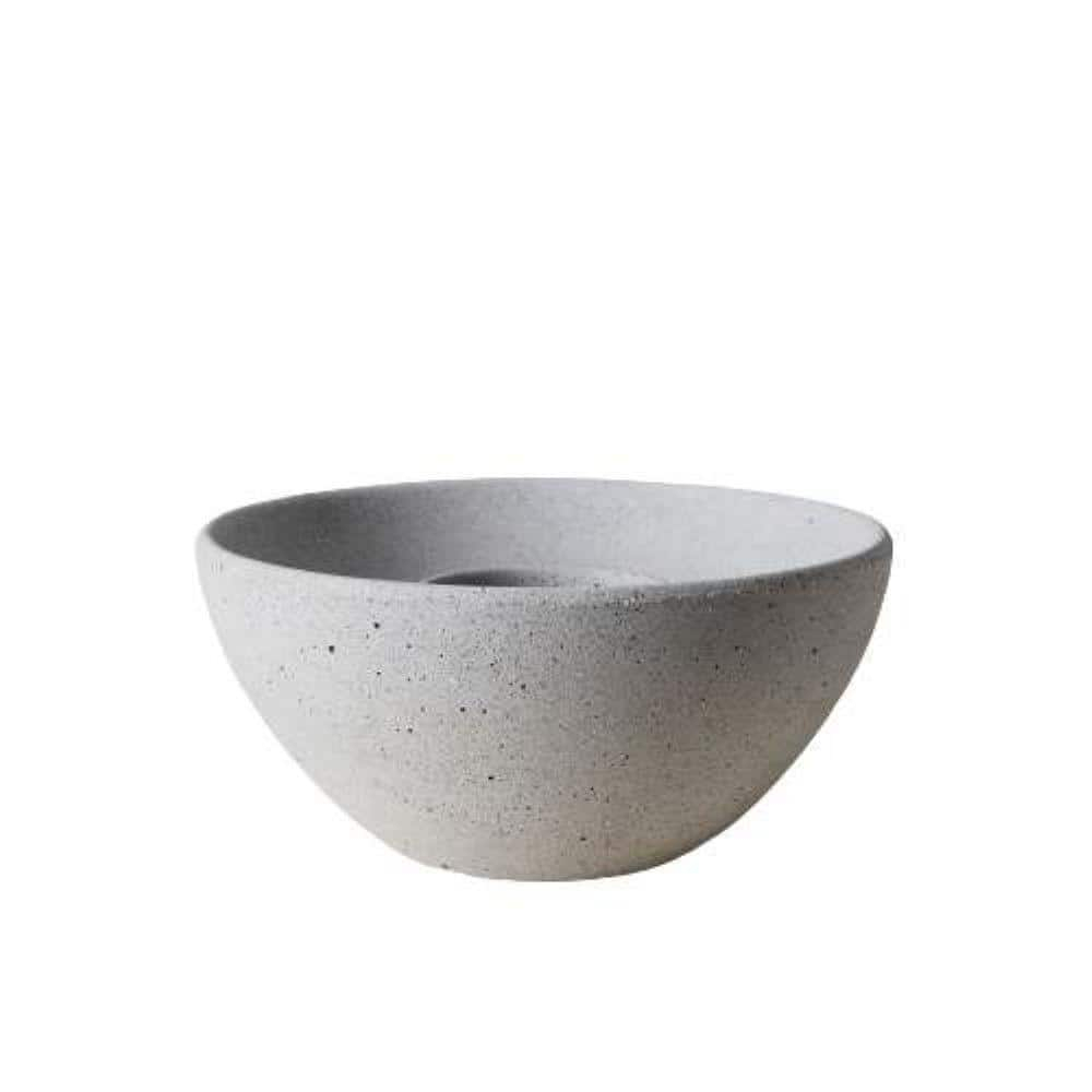 TerraFlame Basin Table Top Fire Bowl Gel Fuel - Stone Cast - White