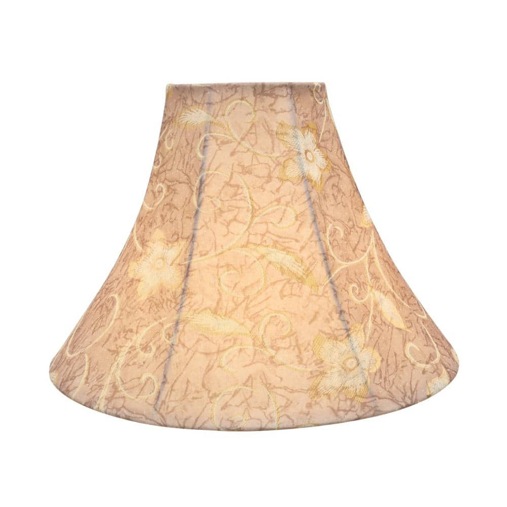 Aspen Creative 30084 Transitional Bell Shape Spider Construction Lamp Shade in Brown, 16" wide (6" x 16" x 12")
