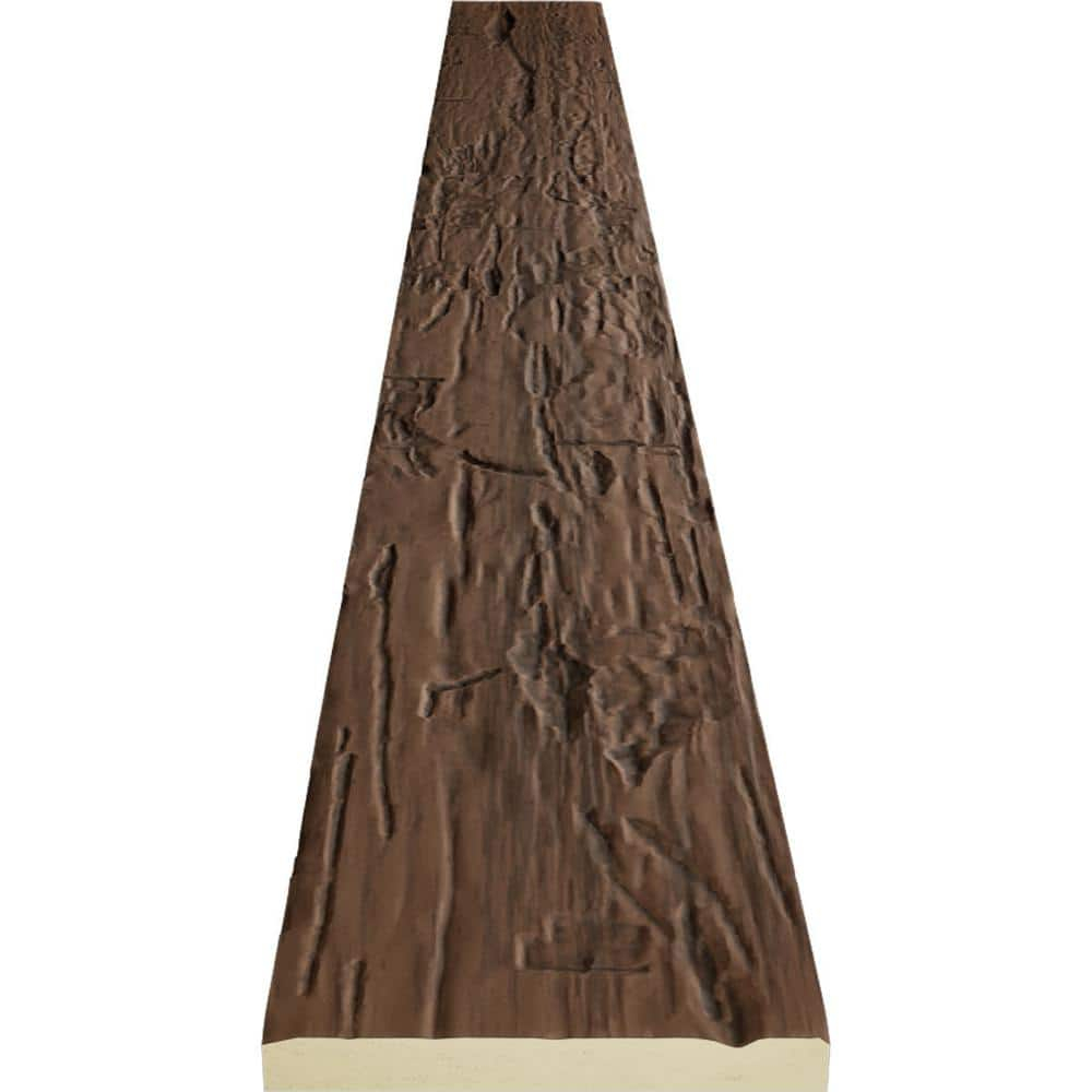 Aged Faux Wood Beam Plank in Dark Brown Finish