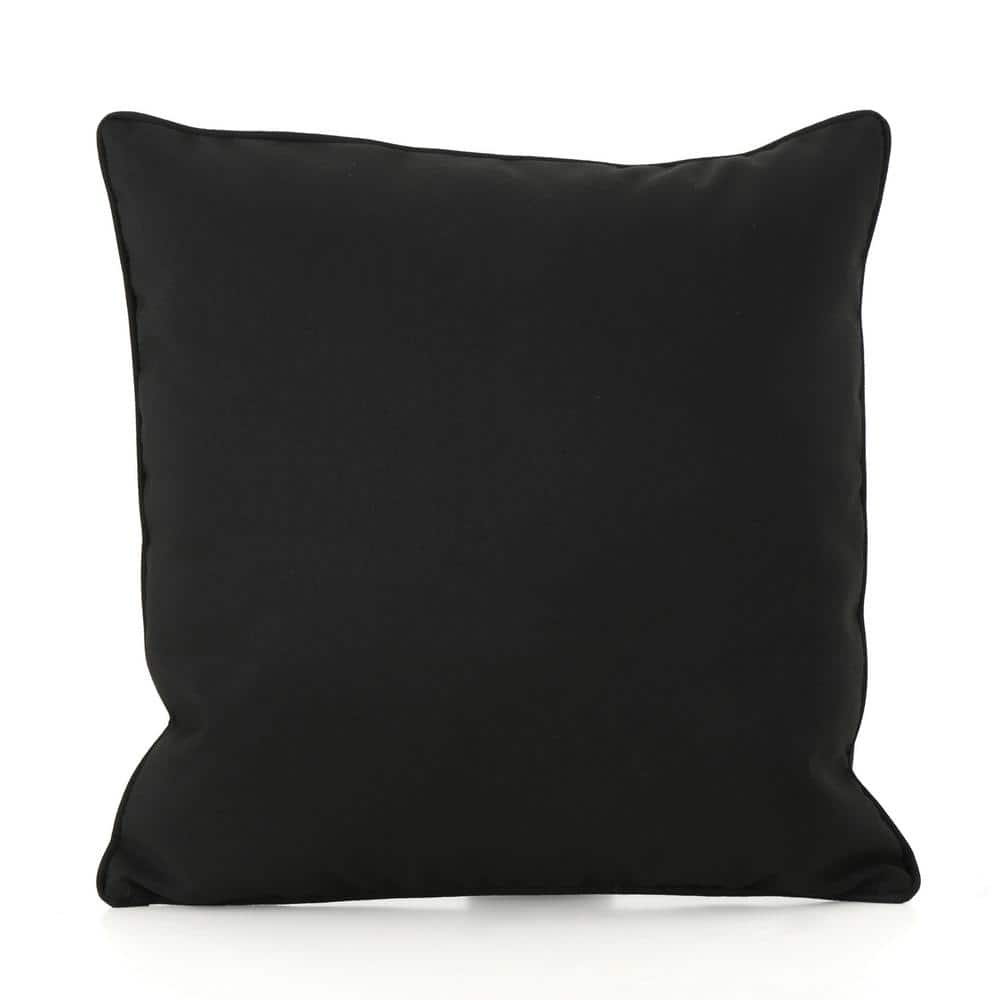Noble House Coronado 18x18" Square Fabric Throw Pillow in Black