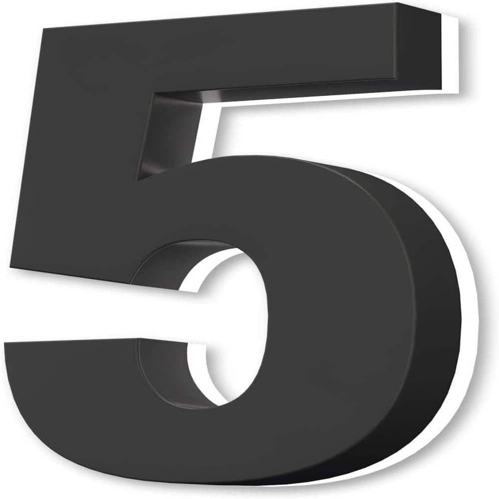 8 Inch Black Stainless Steel LED Backlit Floating House Number