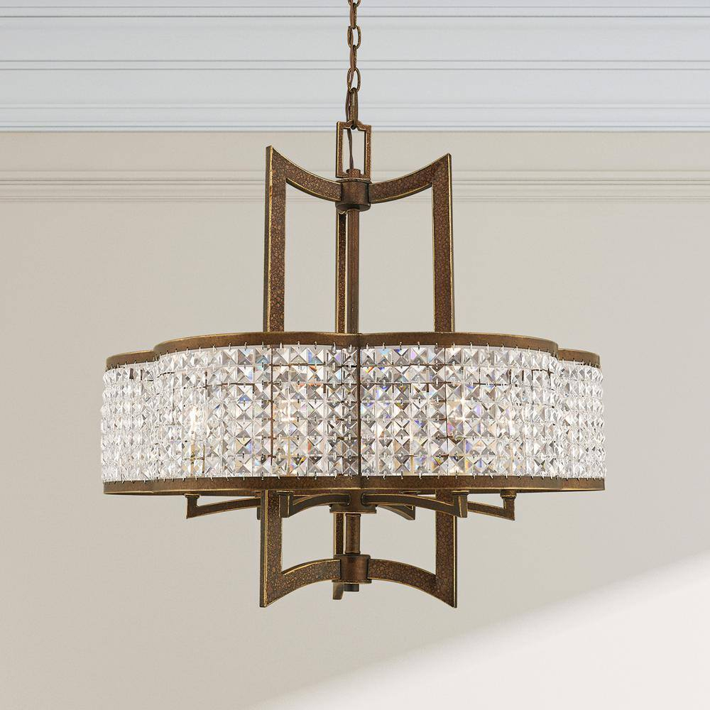 Livex Lighting 50576-64 Gramercy 6-Light Chandelier, Hand Painted Palacial Bronze