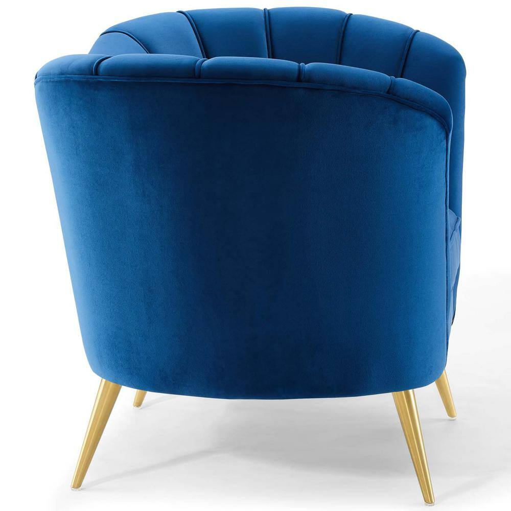 Modway Opportunity Modern Performance Velvet Armchair in Navy Finish