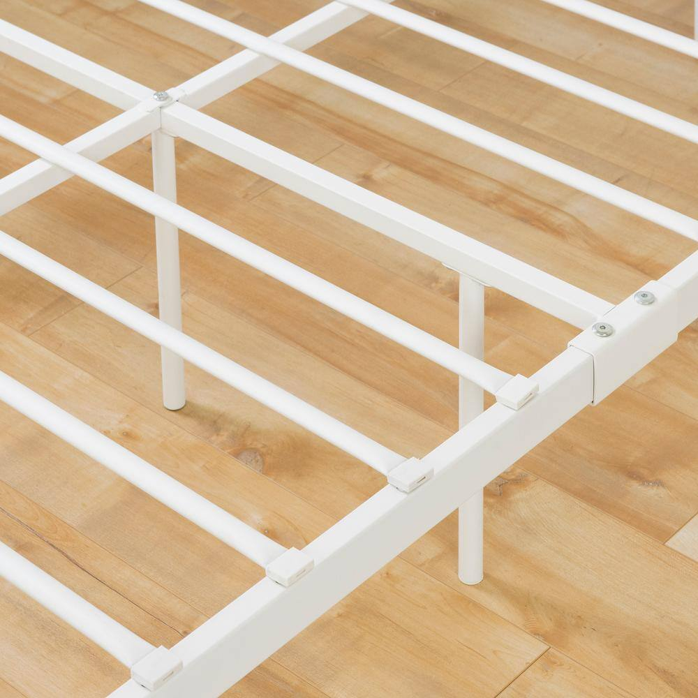 South Shore Summer Breeze Complete Metal Platform Bed, Full Size, Pure White