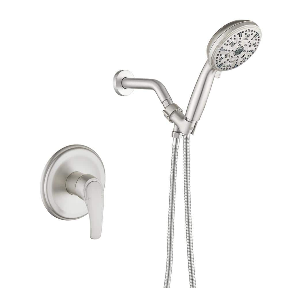 Single-Handle Shower Faucet Set Shower Kit with Valve Shower Trim Kit with 10 Spray Handheld Shower Head System Shower Valve and Trim Kit Brushed Nickel Shower Fixtures