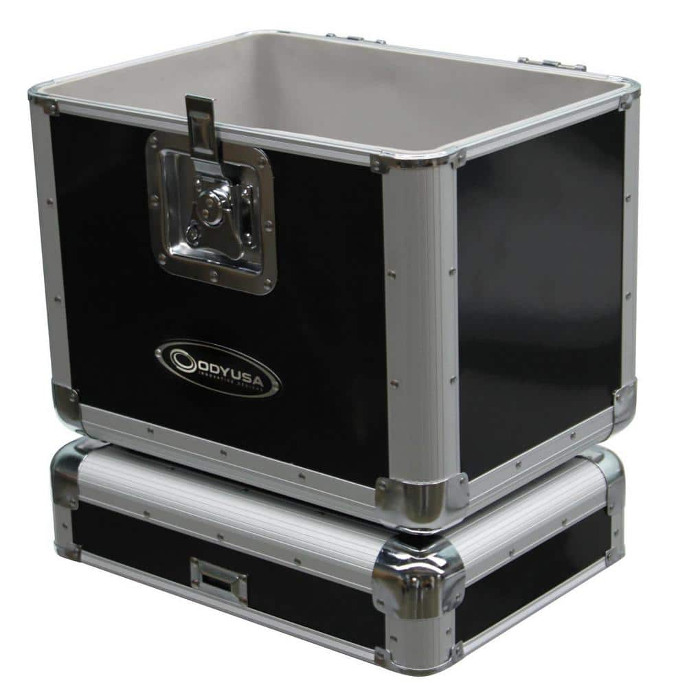 Odyssey KROM Stackable Record Case for 70 12" Vinyl Records & LPs, Black