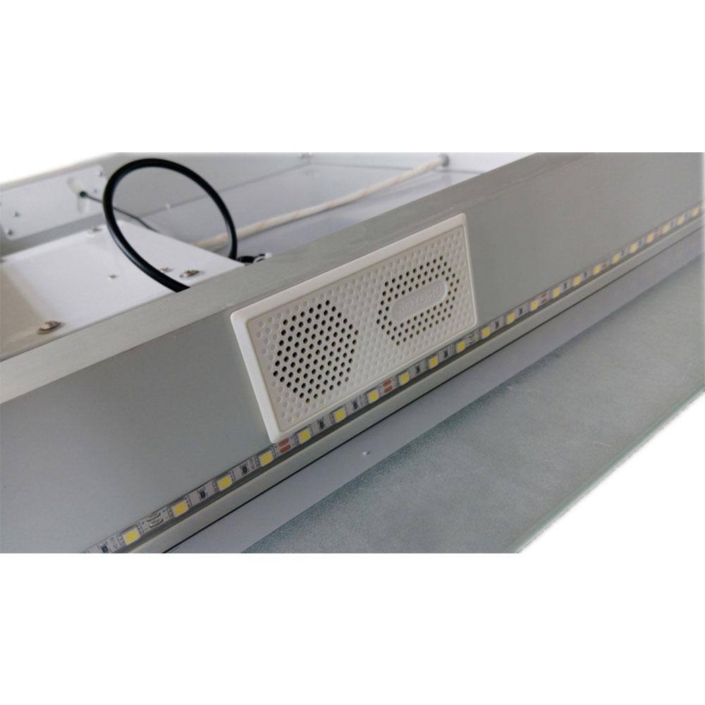 Bellaterra Home 36 in. Rectangular LED Bordered Illuminated Mirror with Bluetooth Speakers