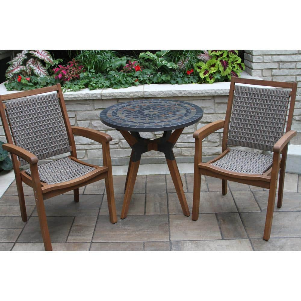 Havenside Home Eilaf Driftwood Grey Wicker & Eucalyptus Stacking Armchair - N/A