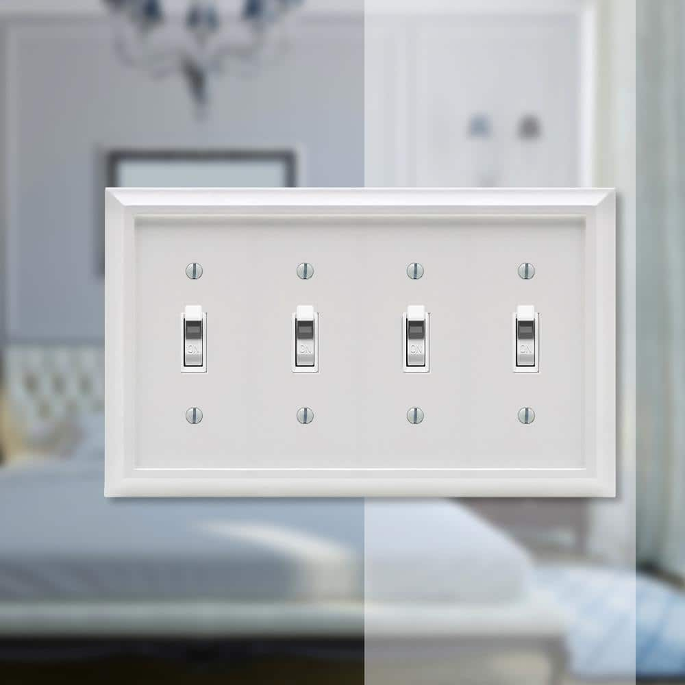 Deerfield No Subject 4 - Gang Toggle Light Switch Standard Wall Plate
