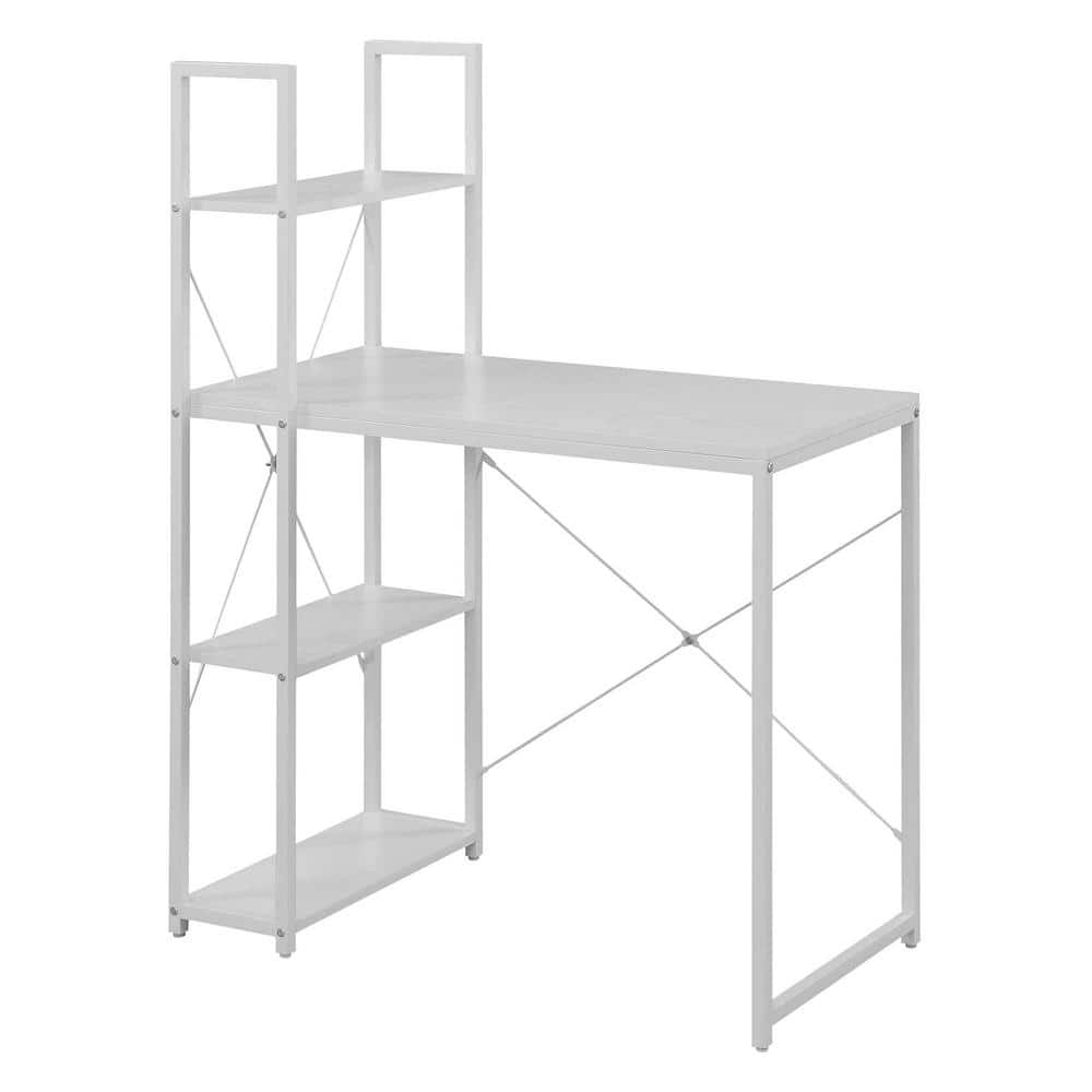 Convenience Concepts Designs2Go 47" Tall Office Workstation/Desk with Shelves, White, All Ages