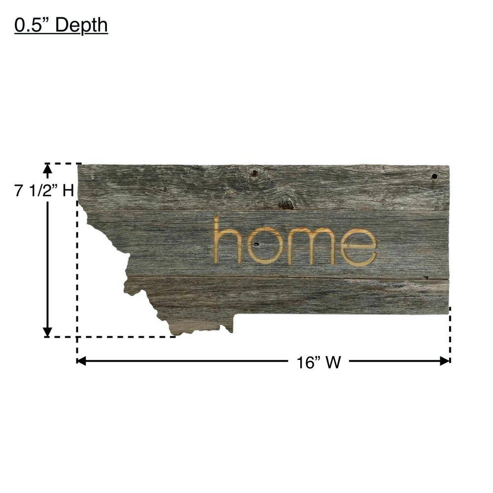 Large Rustic Farmhouse Montana Home State Reclaimed Wood Wall Sign