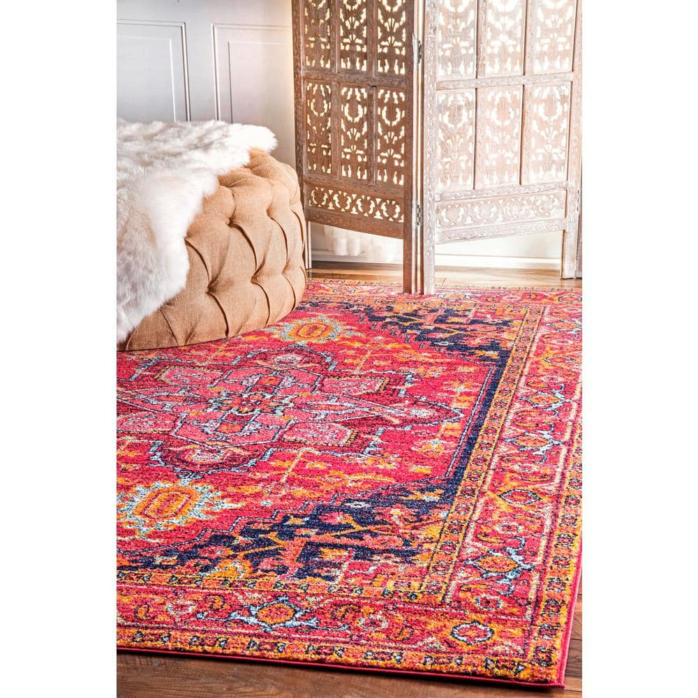 nuLOOM Vonda Fancy Persian Area Rug, 5' x 7' 5", Pink