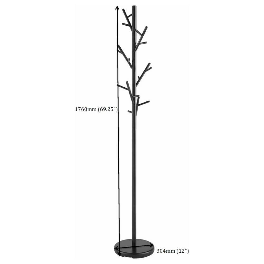 Coaster Contemporary Metal Coat Rack with Round Base in Black