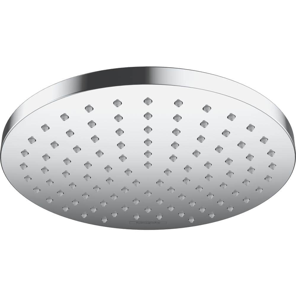 Modern Jet Black 8'' Rain Showerhead with Chrome Filter