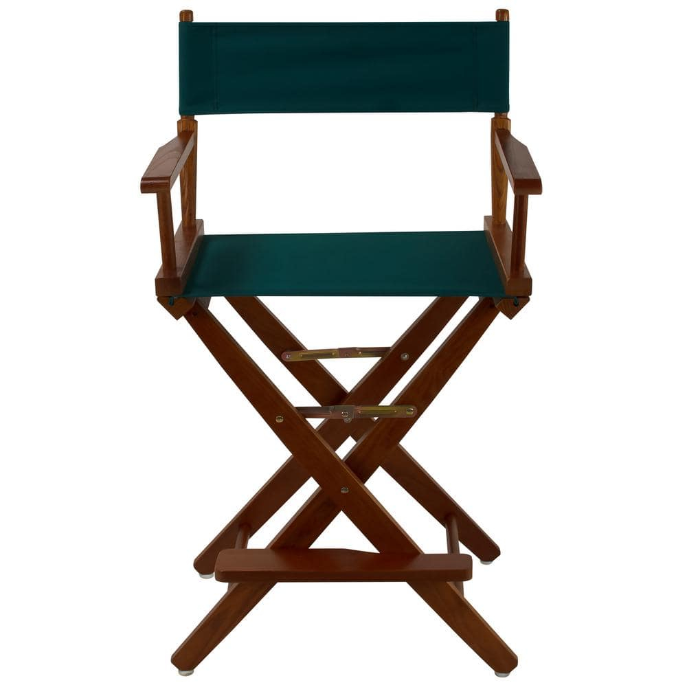 206-24-032-32 24 in. Extra-Wide Premium Directors Chair, Oak Frame with Hunter Green Color Cover