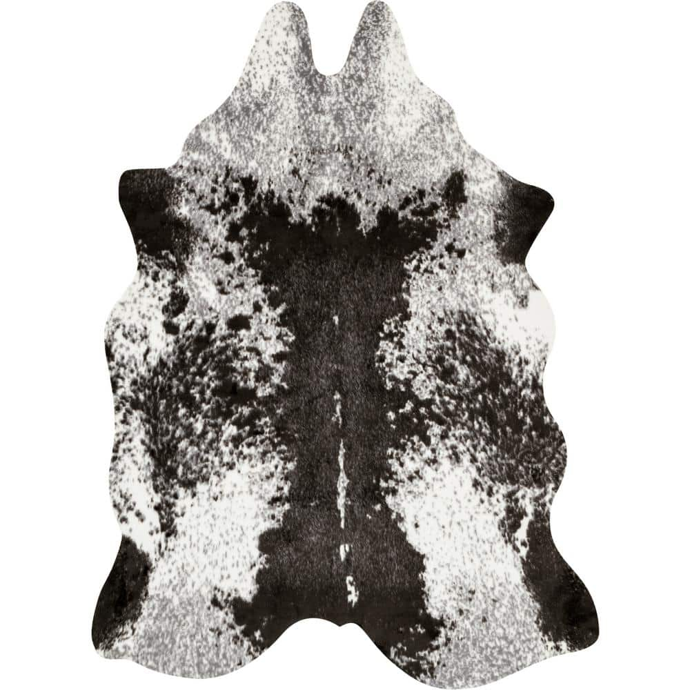 Loloi II Grand Canyon Faux Cowhide Ivory / Charcoal Area Rug
