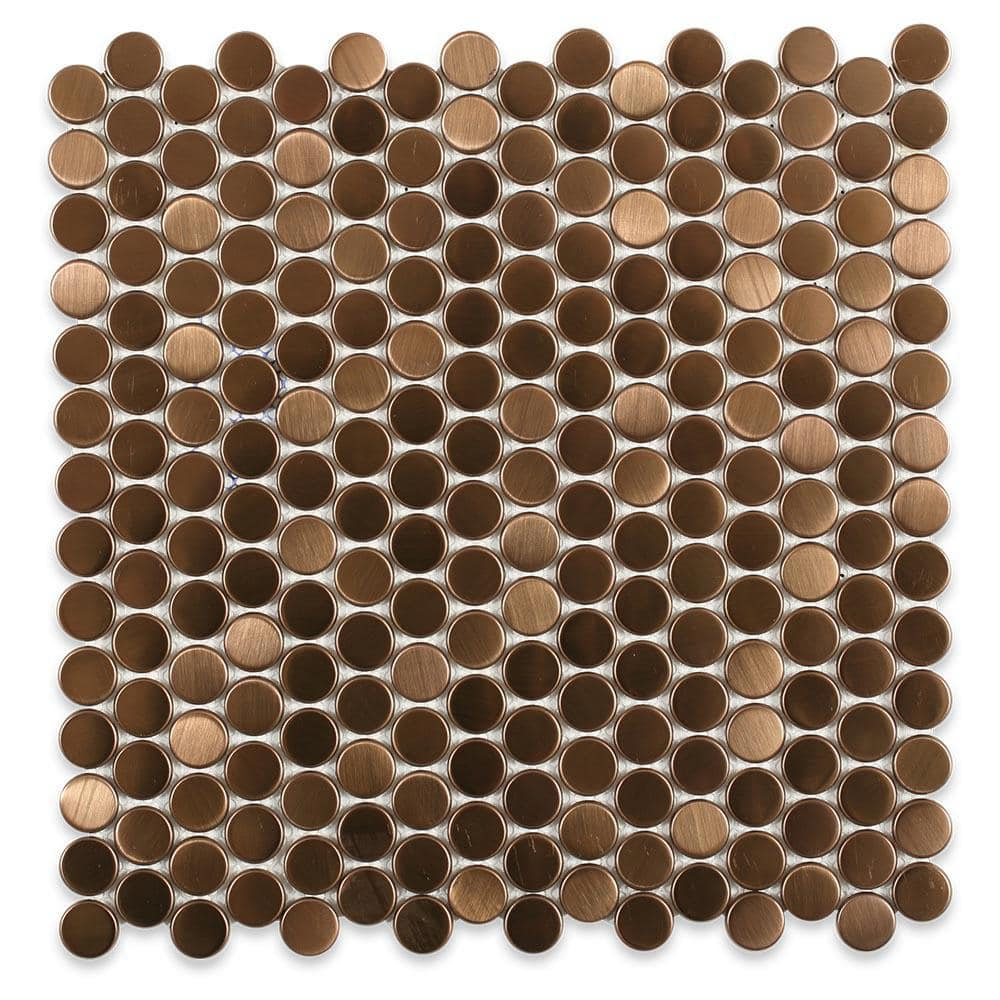 Stainless Steel 0.75" x 0.75" Stainless Steel Penny Round Mosaic Wall Tile