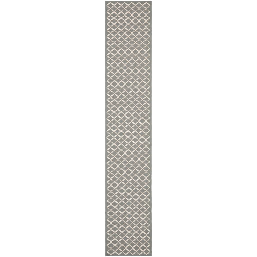 Courtyard CY6919 Power Loomed Indoor and Outdoor Runner Rug - Anthracite/Beige - 2'3"x22' - Safavieh