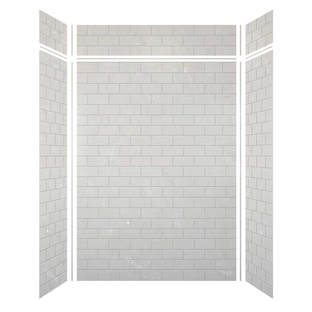 Transolid SaraMar 60'' W 36'' D 96'' H Glue Up Solid Surface Wall