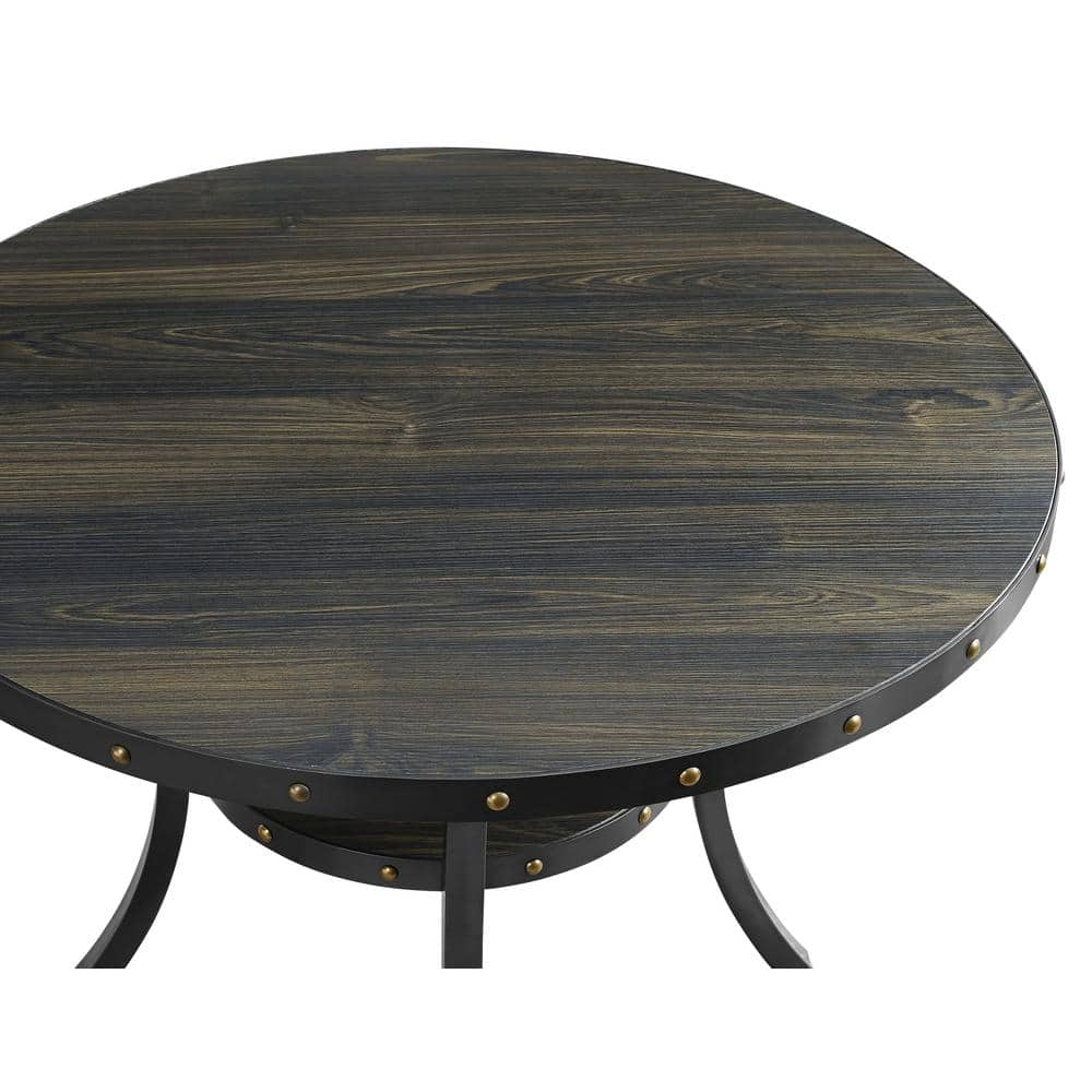 New Classic Furniture Crispin 48" Round Melamine Wood Counter Table in Gray