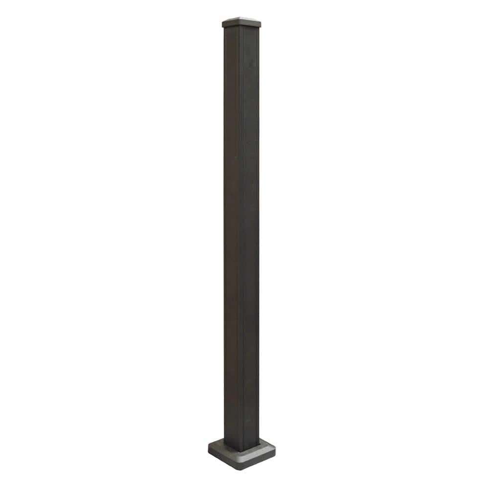 Weatherables 2-1/2-in x 2-1/2-in x 3-1/4-ft Textured Black Aluminum Deck Post