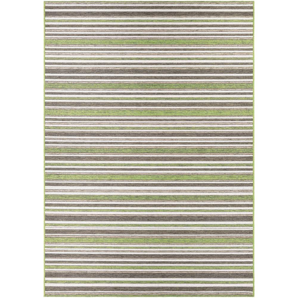 Couristan Cape Brockton Indoor / Outdoor Area Rug, Hunter Green-Brown, 2' x 3'7"