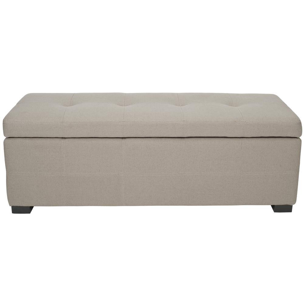 Maiden Tufted Storage Bench Large - Taupe - Safavieh