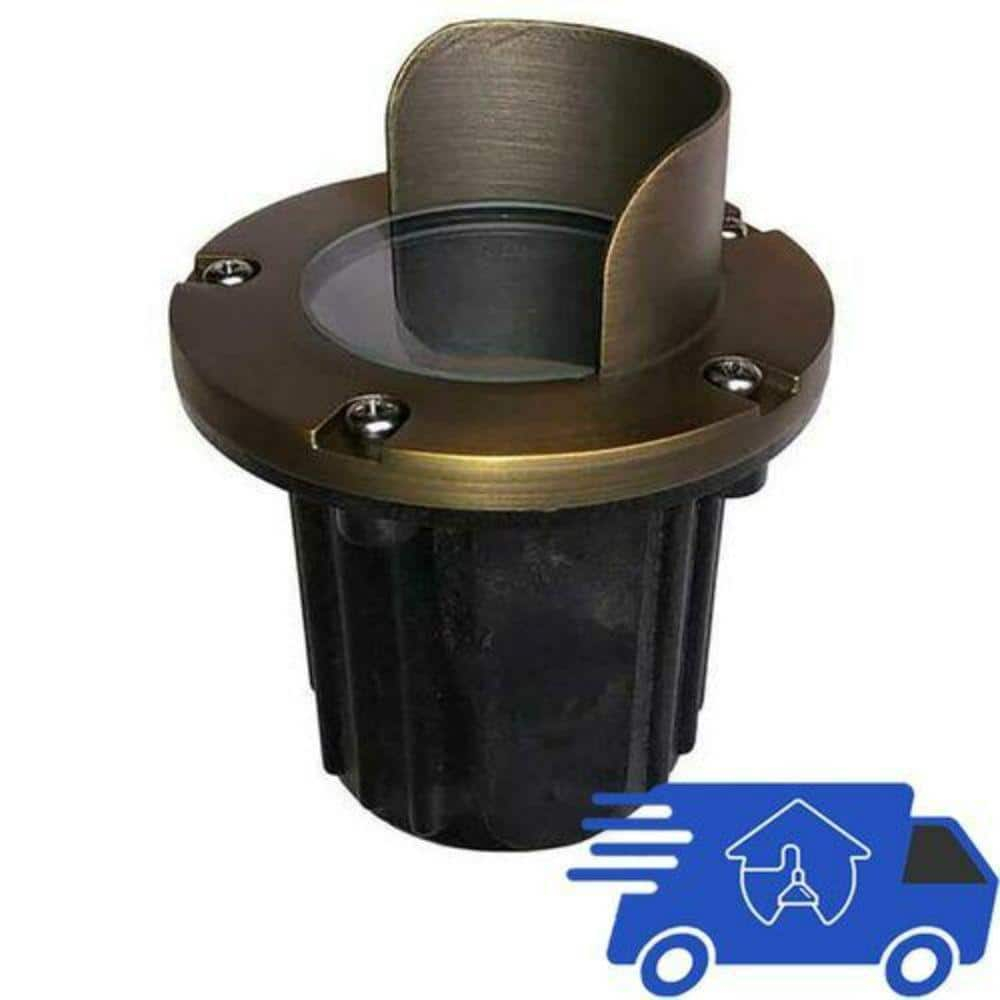 AQ Lighting 5" Metal & Composite Well Light with Angle Shield Cover in Bronze