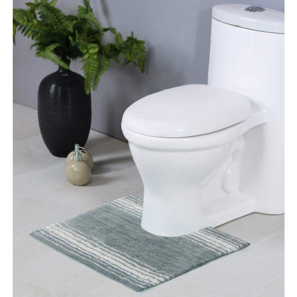 Home Weavers Gradation Collection 100% Cotton Bath Rug, Soft & Absorbent Bath Mat, Non-Slip, Machine Washable Rug for Bath Floor, 20"x20" Contour, Gray