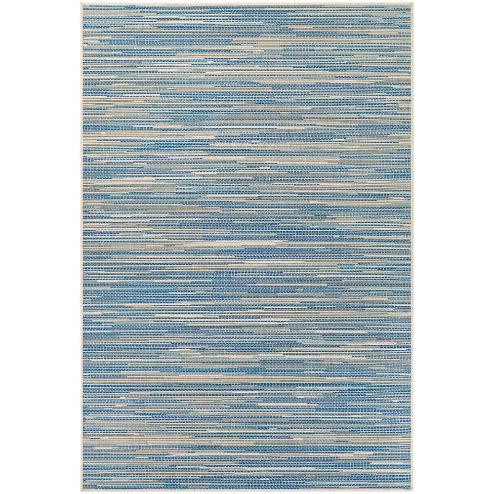 Couristan Monaco Alassio Indoor / Outdoor Area Rug, Sand-Azure Blue-Turquoise, 3'9" x 5'5"