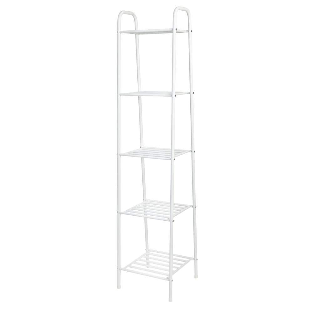 Honey Can Do 5-Tier Steel Shelf, White Matte