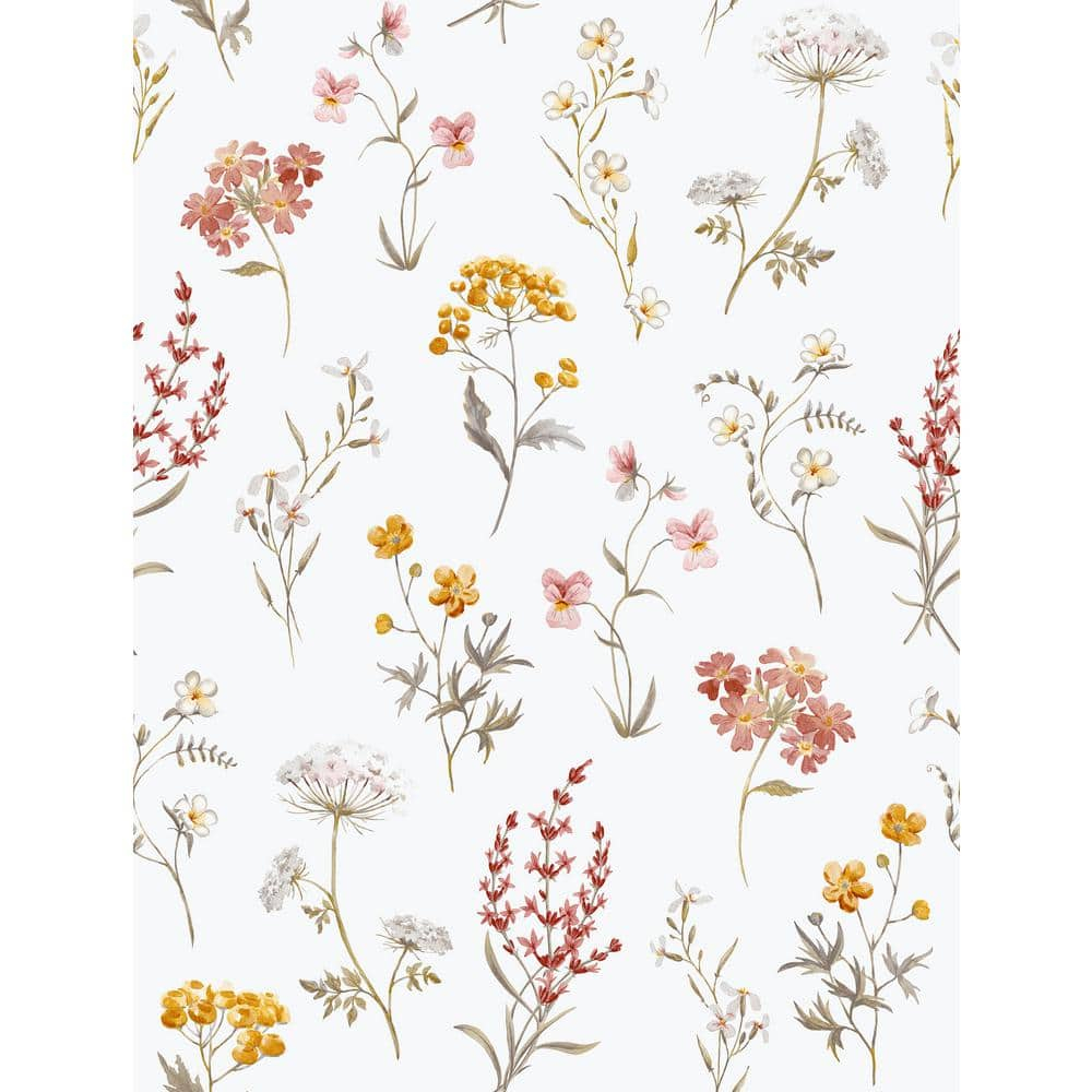 Spring Blossom Botanical Floral Mix 33' L x 21" W Wallpaper Roll
