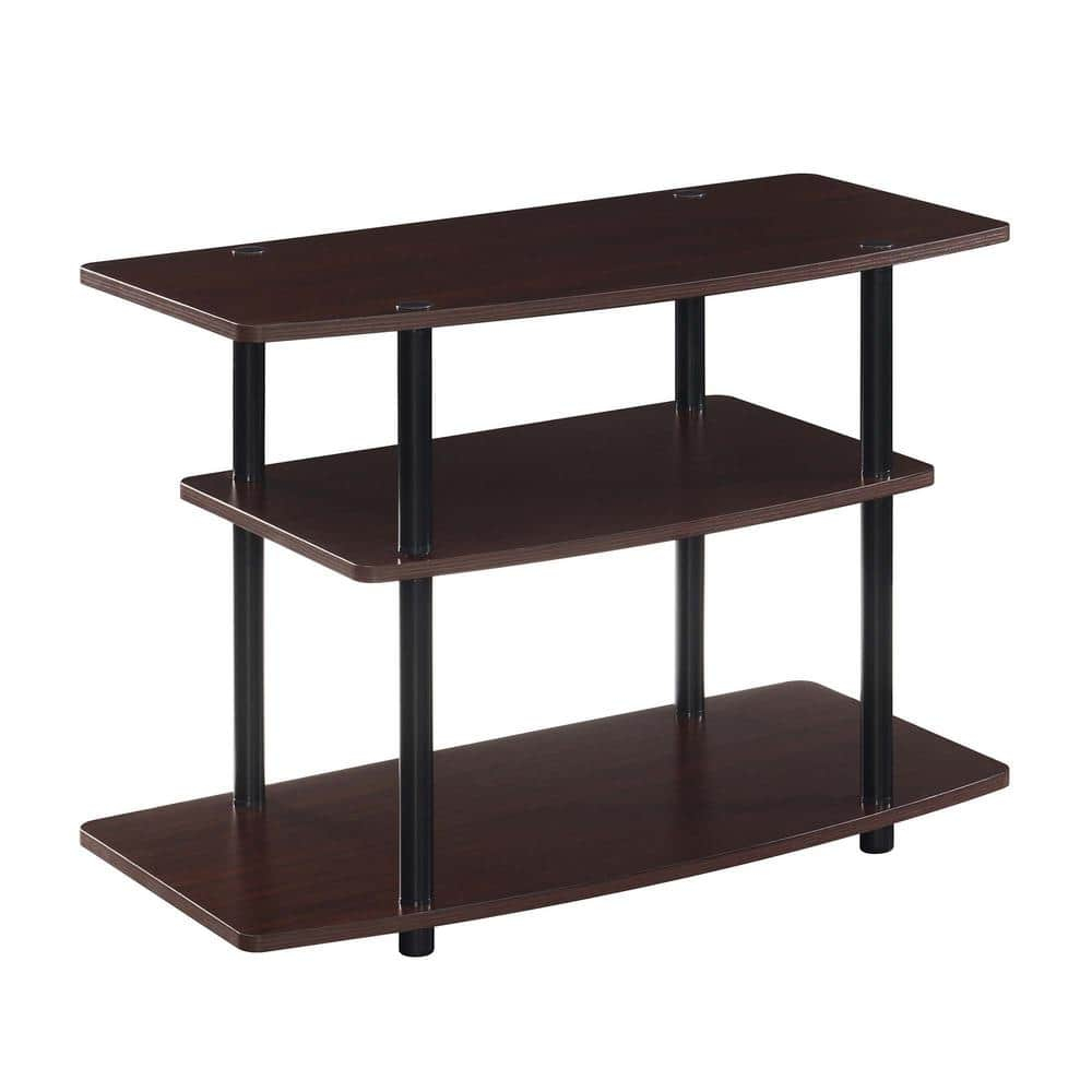Convenience Concepts Designs2Go No Tools 3 Tier TV Stand, Espresso/Black Poles
