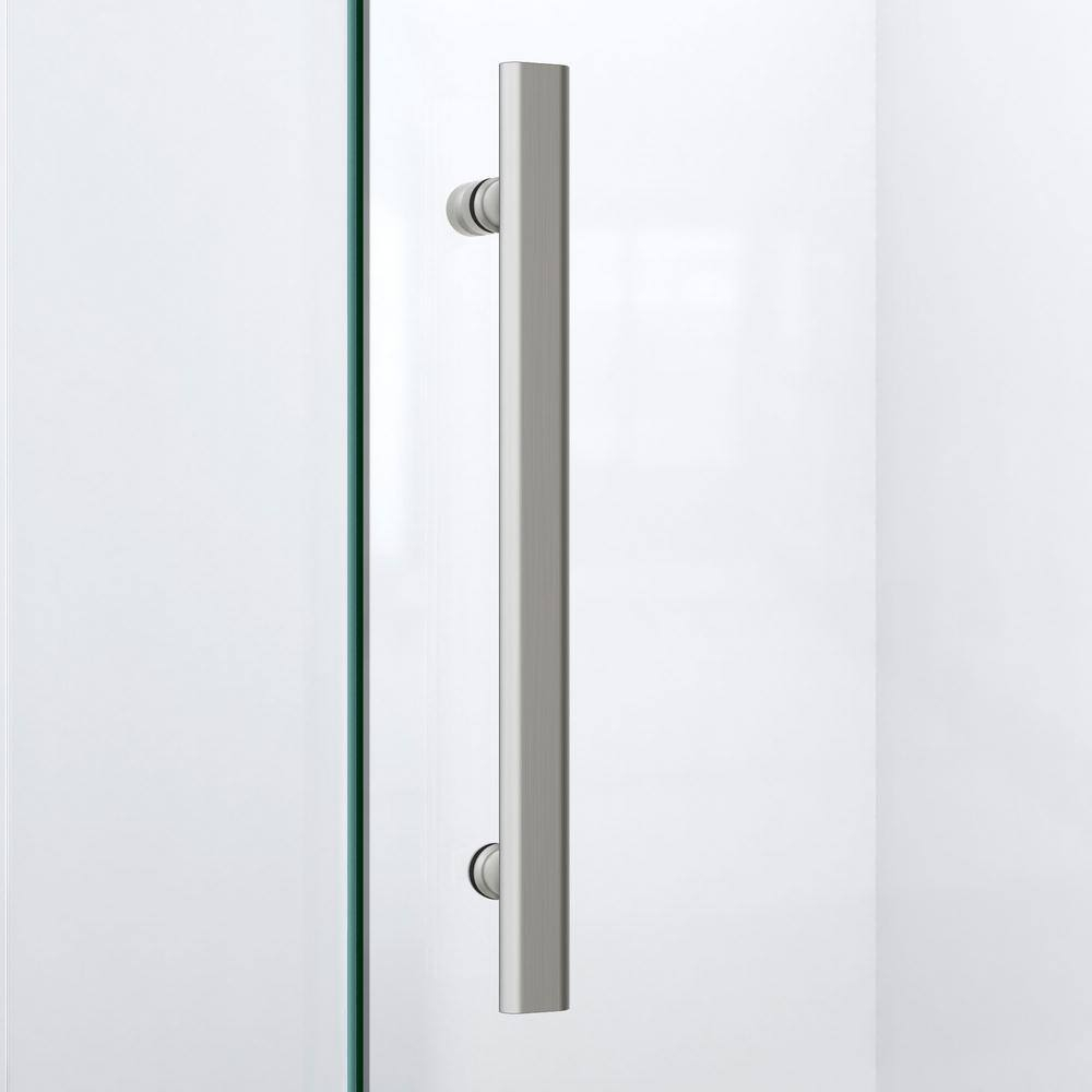 Luxurious Frameless Clear Glass Neo-Angle Shower Enclosure with Bronze Hardware