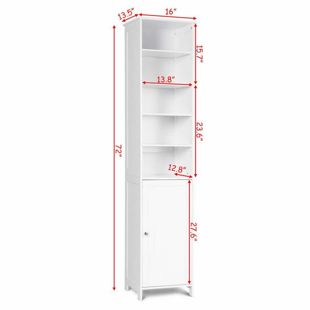 72''H Tall Floor Storage Cabinet Free Standing Shelving