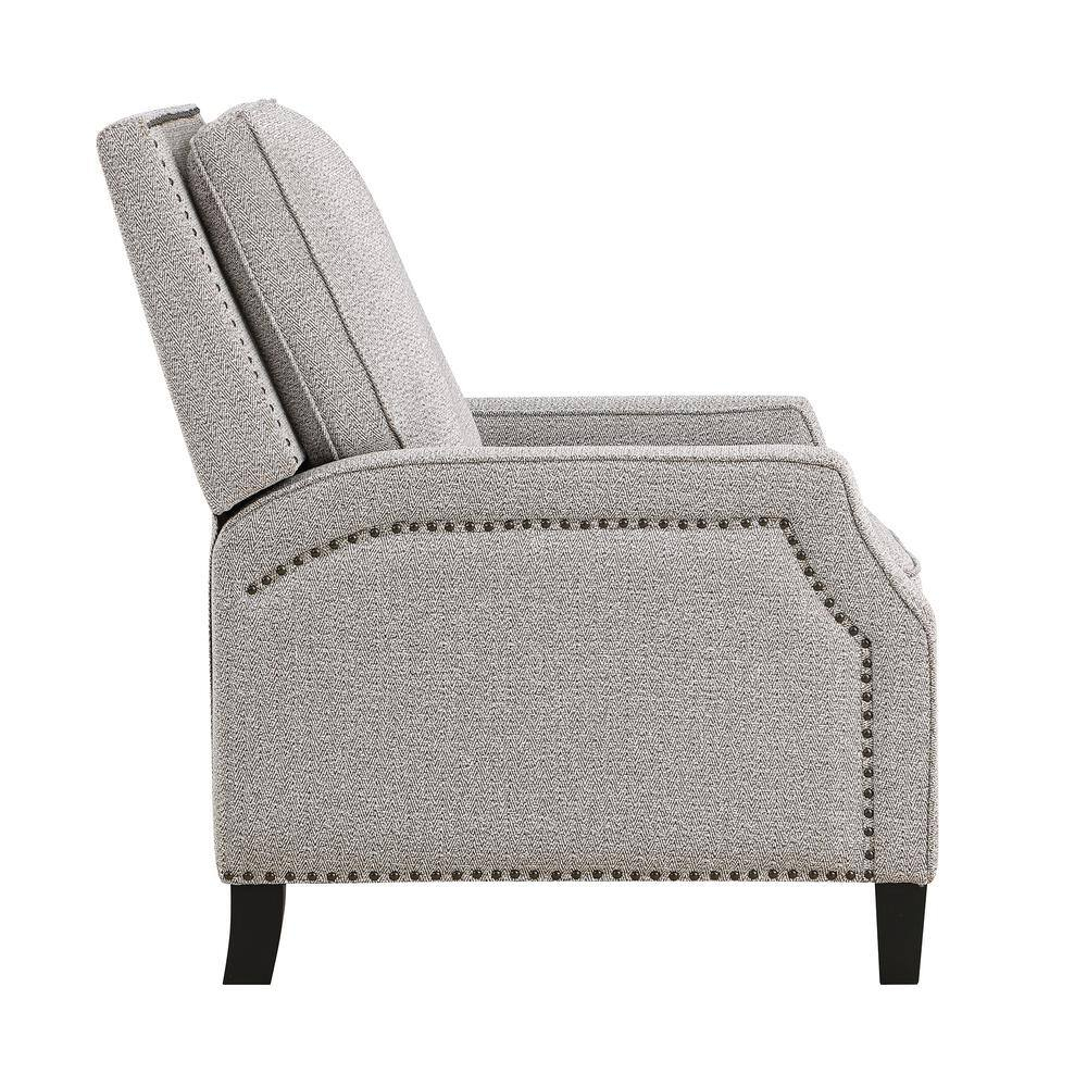 Lexicon Berenson Fabric Upholstered Push Back Living Room Solid Wood Frame Recliner Coconut Color