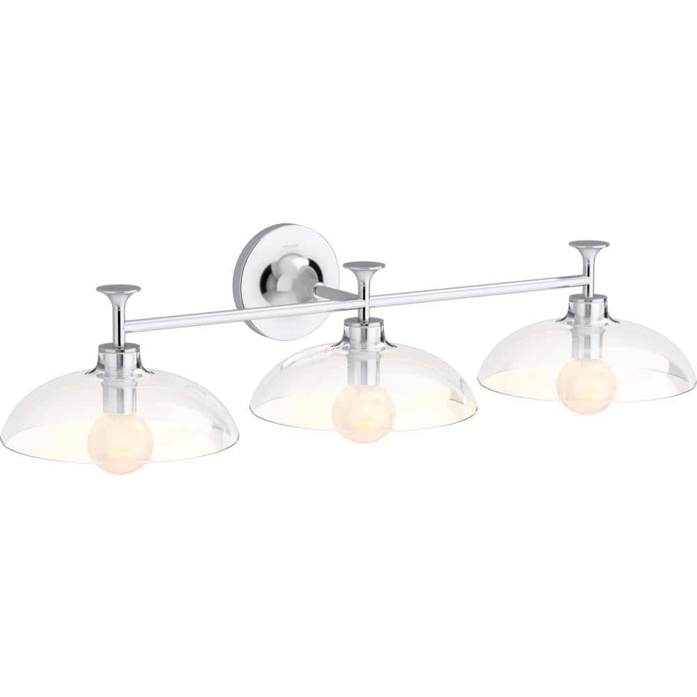 Tone 3 Light Indoor Bathroom Vanity Light Fixture, UL Listed