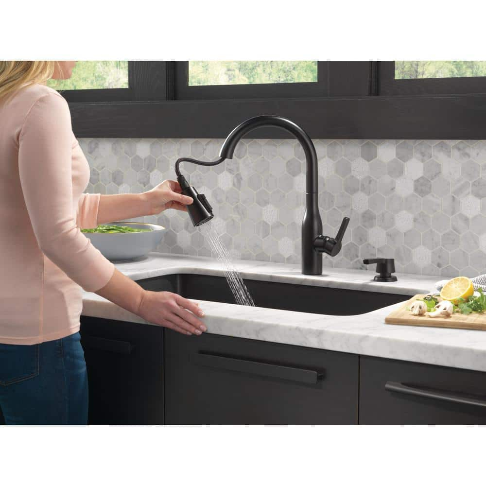 Marca Single-Handle Pull-Down Sprayer Kitchen Faucet with ShieldSpray Technology in Matte Black