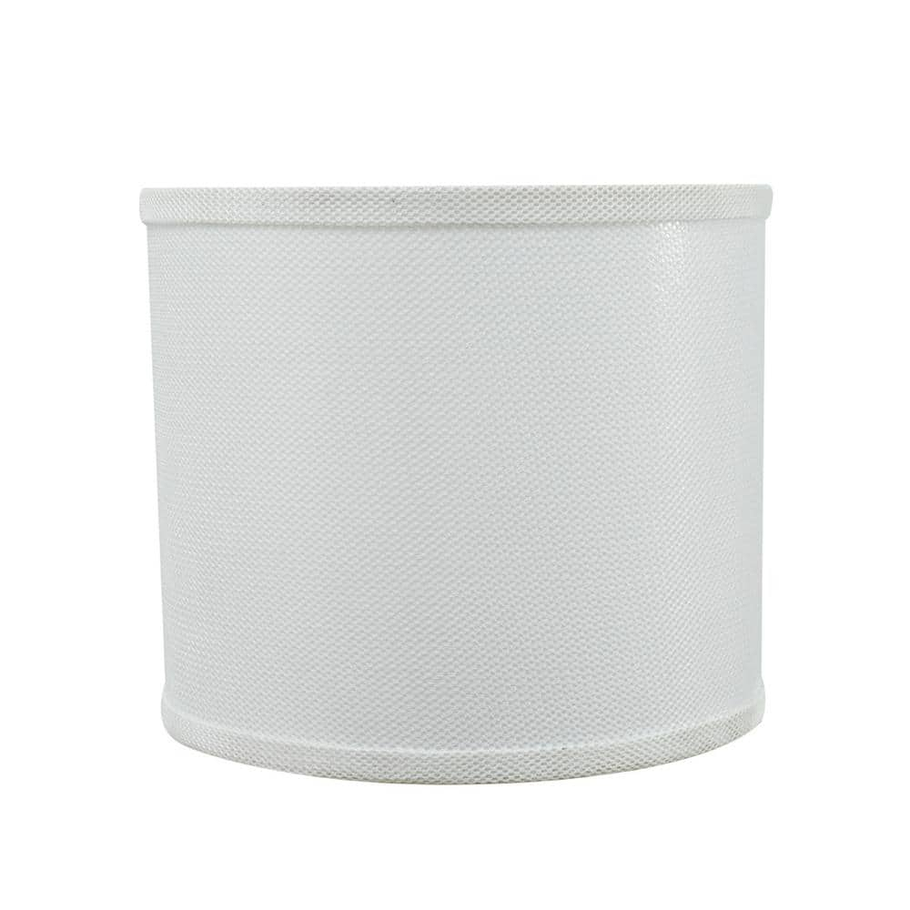 Aspen Creative 31101 Transitional Drum (Cylinder) Shaped Spider Construction Lamp Shade in White, 12" wide (12" x 12" x 10")