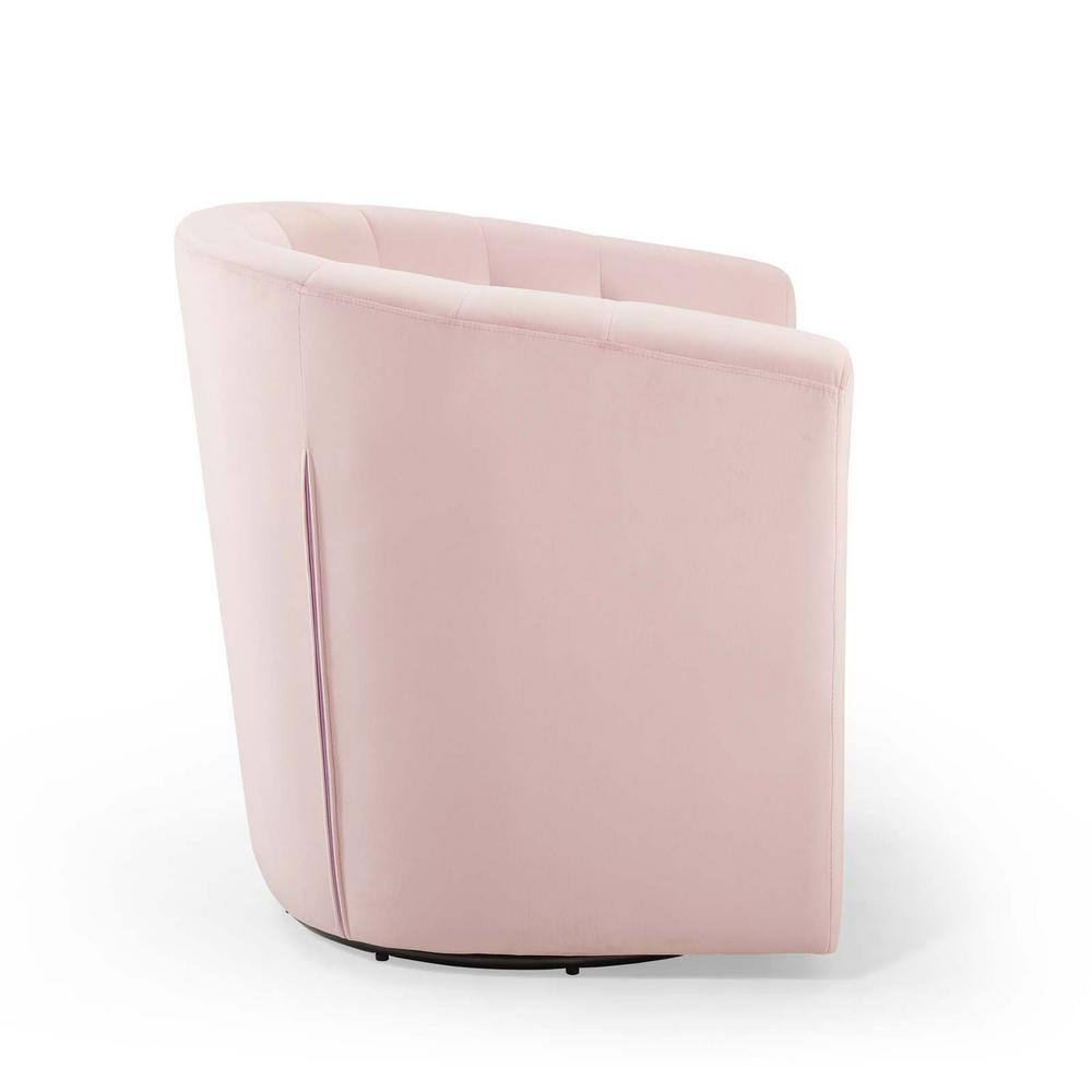 Modway Prospect Tufted Performance Velvet Swivel Armchair in Pink