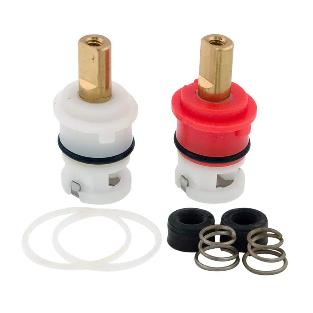 Universal Brass and Plastic Hot and Cold Faucet Stem Set