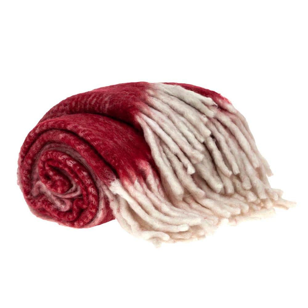 Parkland Collection  52 x 67 in. Nagar Transitional Red Woven Handloom Throw