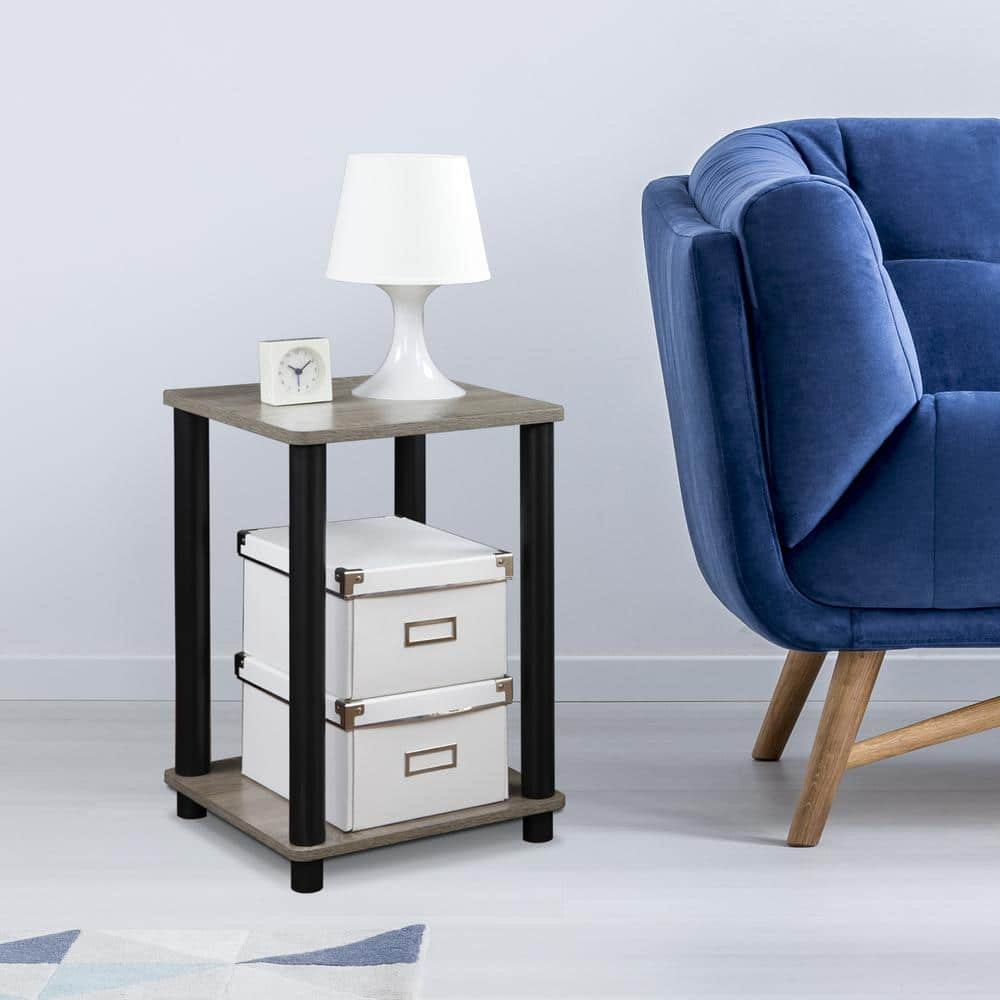 Furinno Turn-N-Tube End Table, Square,Black,Wood