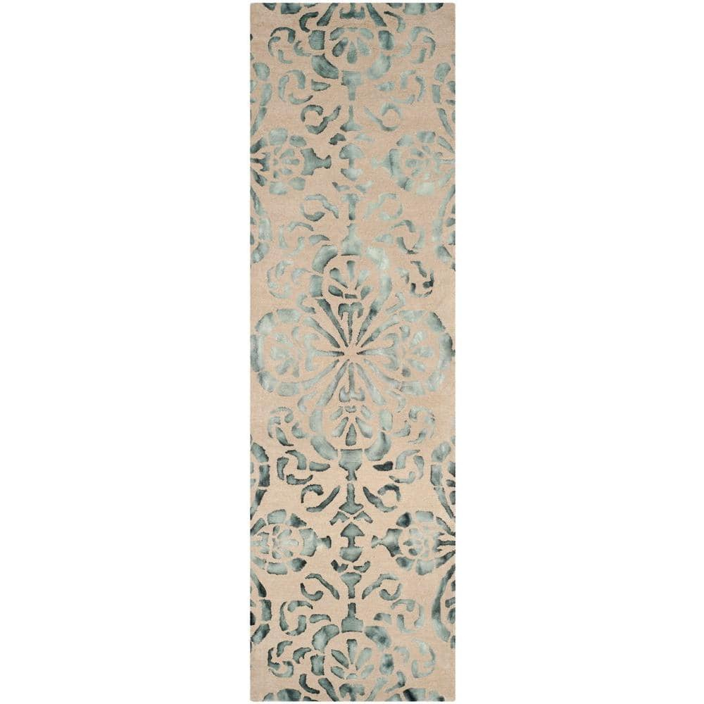 SAFAVIEH Dip Dye Collection 2' x 3' Ivory / Navy DDY719P Handmade Premium Wool Accent Rug