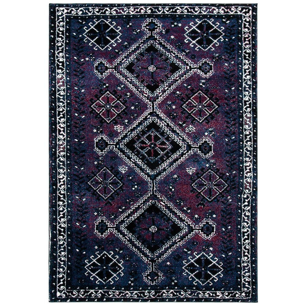 SAFAVIEH Vintage Hamadan Blathnaid Oriental Area Rug, Purple/Black, 5'3" x 7'6"