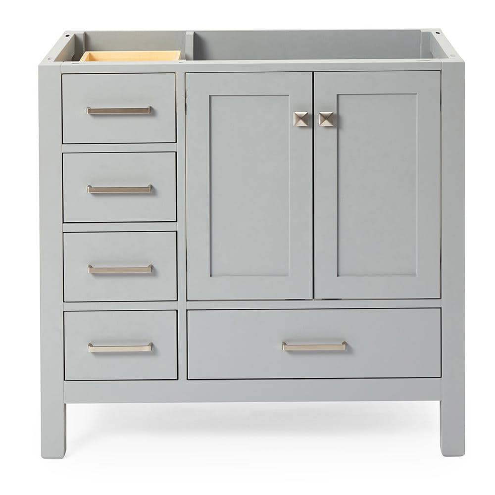 Ariel A037s-R-Bc Cambridge 36" Single Free Standing Wood Vanity Cabinet Only - Grey