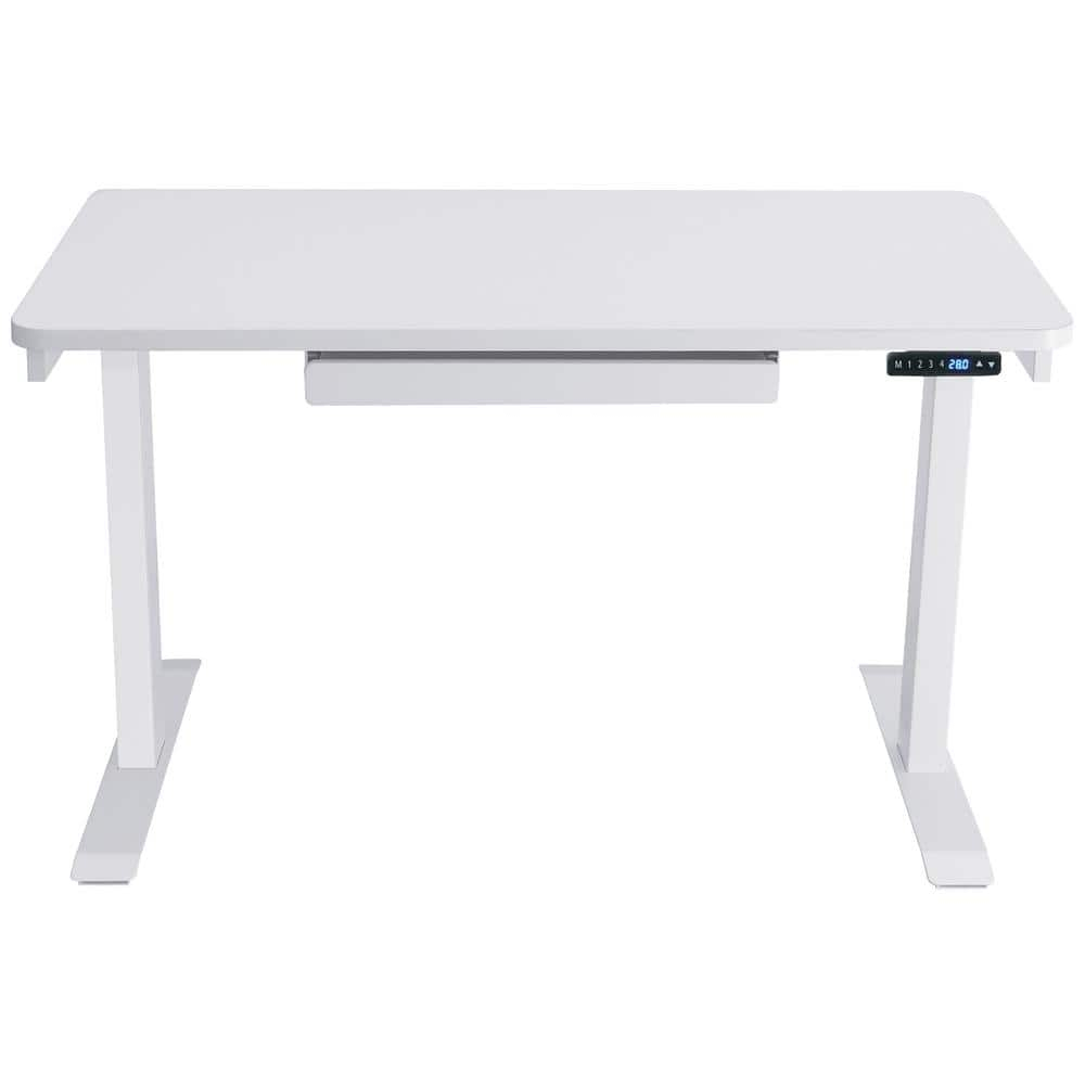 Motionwise White Electric Height Adjustable Standing Desk, 24”x48", Height Adjustable 28"-48" with 4 pre-set height adjustments and USB Charge Port, Multiple Colors