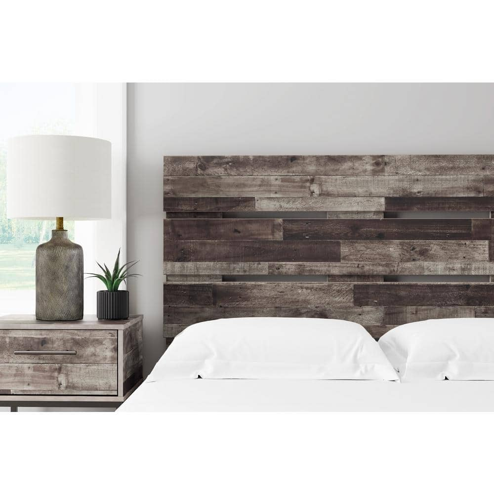 Full Neillsville Panel Headboard Gray: Mid-Century Design, Wood Grain - Signature Design by Ashley