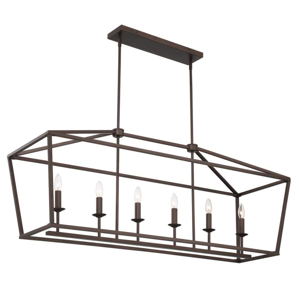 Vanity Art 6 Lights 14.96" Kitchen Living Room Island Linear Pendant Chandelier Modern Hanging Light